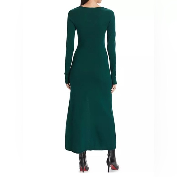 Reformation NWT Jennita Forest Green 100% cashmere Dress - Picture 5 of 9
